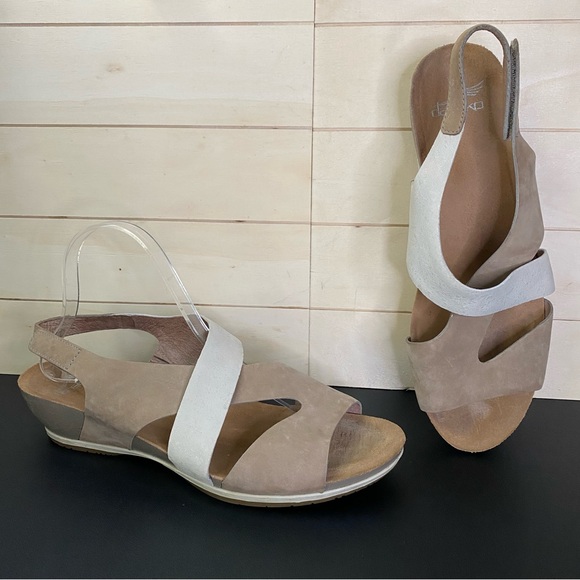 Dansko Vicki Sandals Cream Taupe Women's Size 12 Shoes EU42 Leather Slingback - Picture 11 of 11